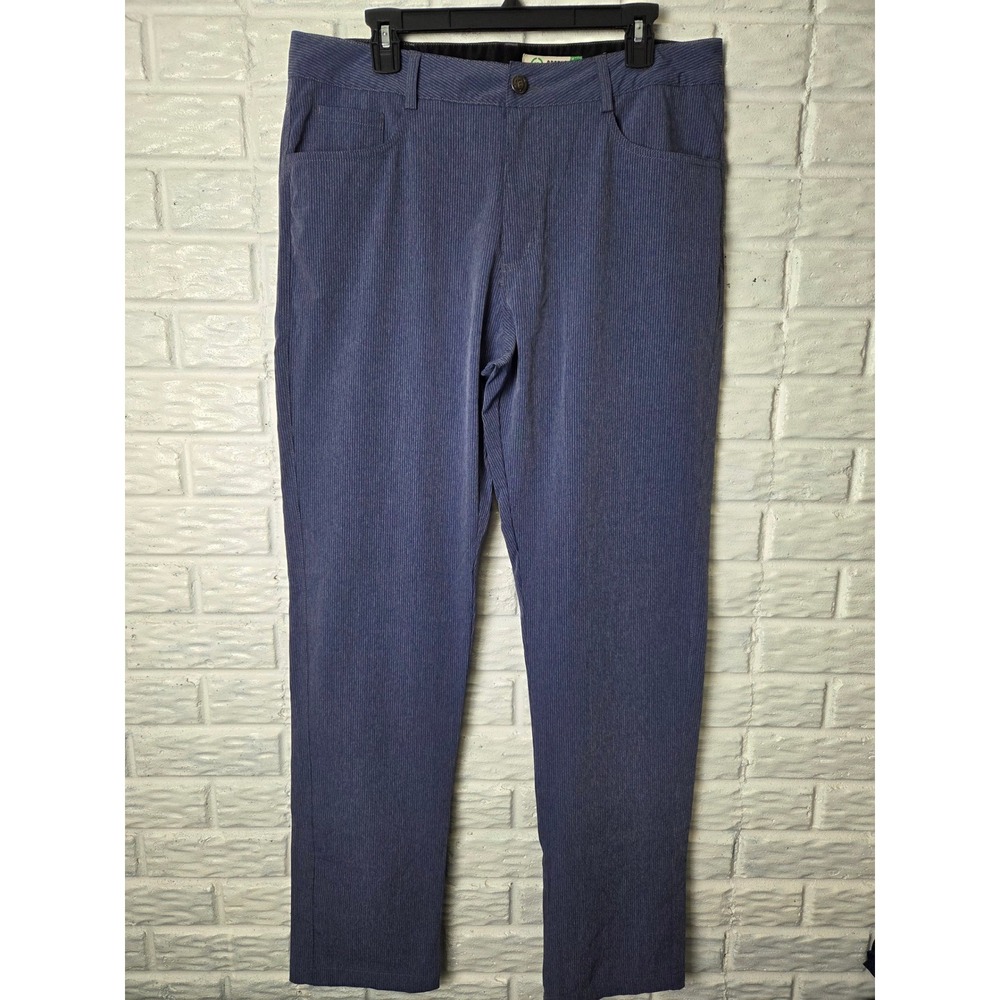 Men's size 34 Golf pants 18 GREENS Apparel Concept Blue pin stripes Polyester